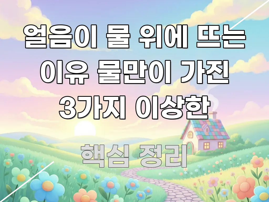 얼음이 물 위에 뜨는 이유 물만이 가진 3가지 이상한 실용적으로 정리한 포스트 대표 비주얼 이미지 - 설명을 돕는 이미지