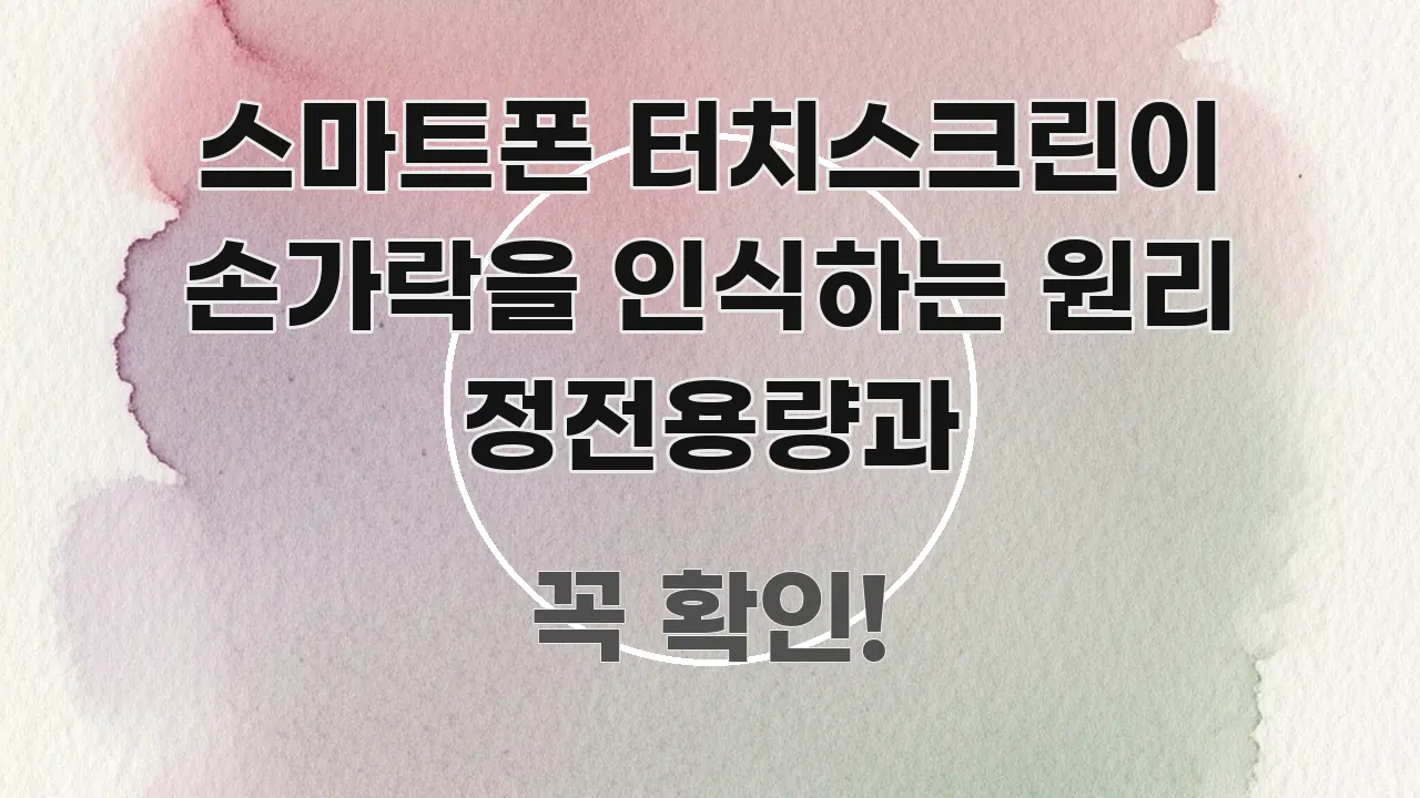 스마트폰 터치스크린이 손가락을 인식하는 원리 정전용량과 흥미롭게 구성한 텍스트 기반 블로그 이미지 - 글 흐름을 돕는 시각 자료
