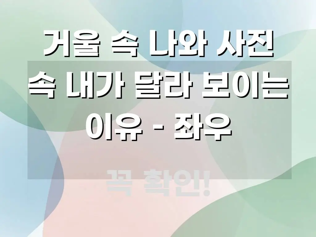 거울 속 나와 사진 속 내가 달라 보이는 이유 – 좌우 핵심 키워드 중심의 핵심 요약 디자인 카드