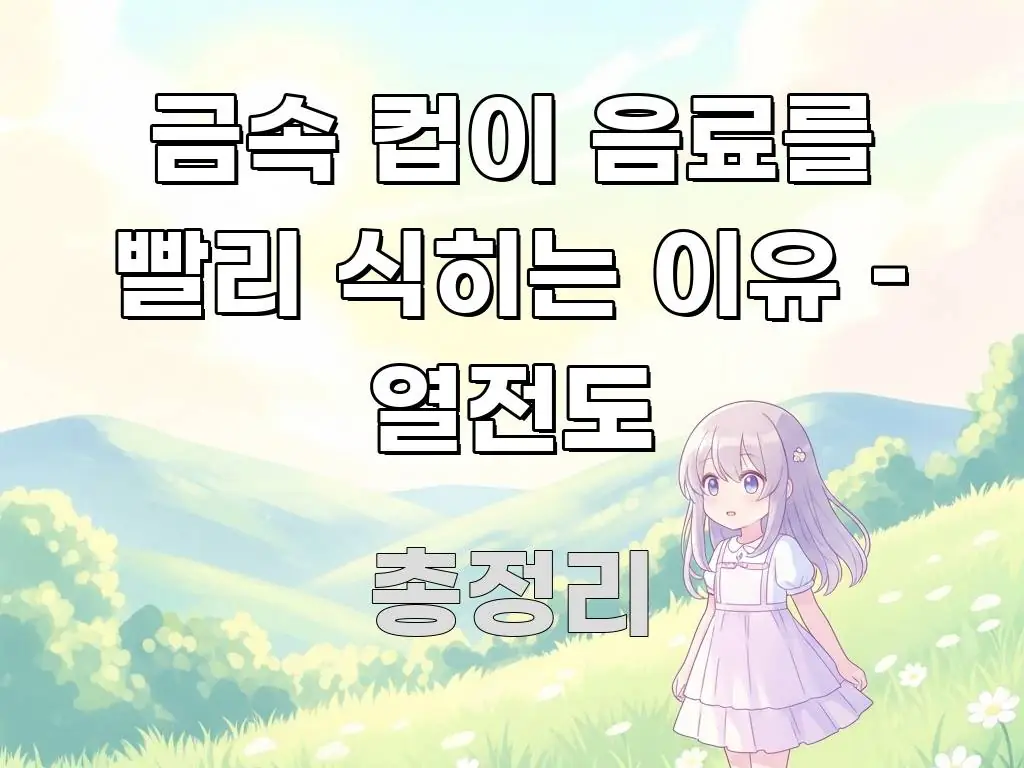 금속 컵이 음료를 빨리 식히는 이유 – 열전도 쉽게 읽히는 가독성 높은 정보 이미지