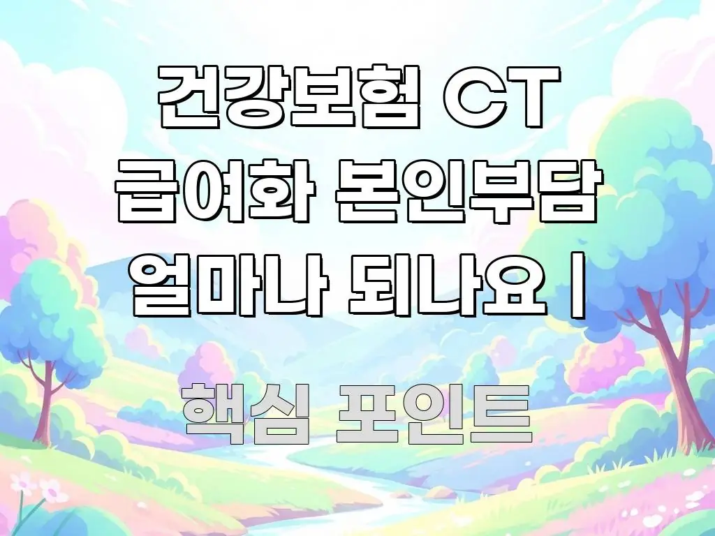 건강보험 CT 급여화 본인부담 얼마나 되나요 | 요점만 뽑아낸 텍스트 포스터 이미지 - 본문 내용과 연관된 이미지