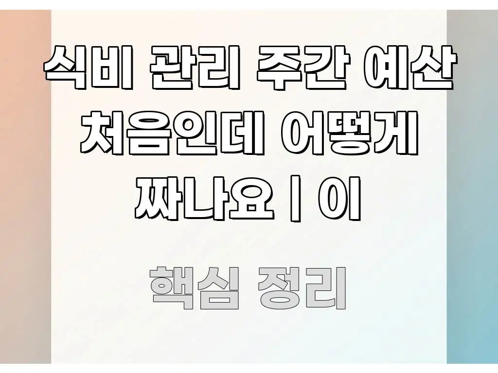 식비 관리 주간 예산 처음인데 어떻게 짜나요 | 이 꼭 필요한 정보만 담은 정보 정리 카드 이미지 - 독자 이해를 위한 이미지