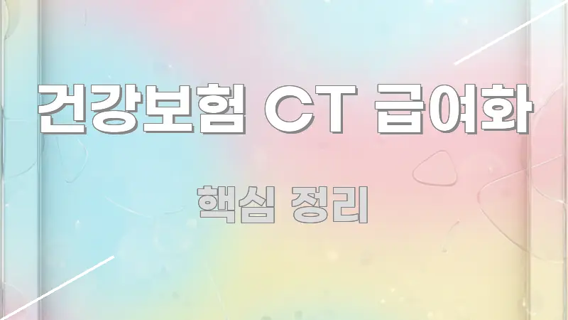 건강보험 CT 급여화 효율적으로 구성된 텍스트 기반 블로그 이미지 - 내용 요약을 위한 이미지