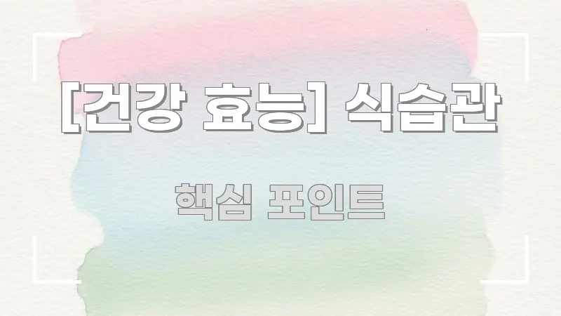 [건강 효능] 식습관 한눈에 보기 좋게 요약한 콘텐츠 요약 표지 이미지