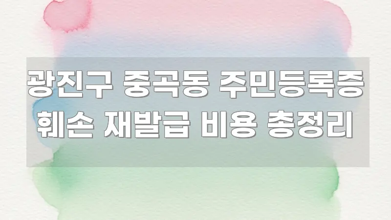 광진구 중곡동 주민등록증 훼손 재발급 비용 총정리 꼼꼼하게 정리된 미니멀 블로그 썸네일 - 글 흐름을 돕는 시각 자료