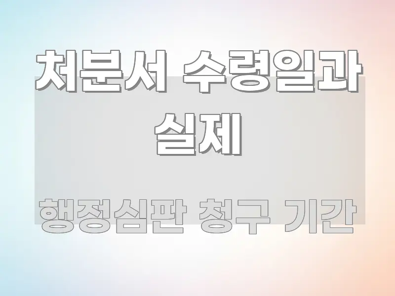 처분서 수령일과 실제 흐름을 잡아주는 읽기 좋은 정보 카드 - 활용 예시 이미지