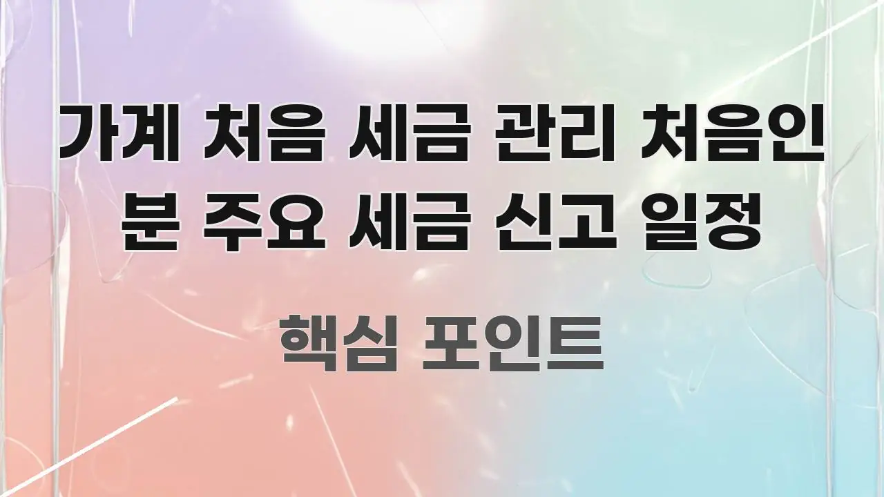 가계 처음 세금 관리 처음인 분 주요 세금 신고 일정 실용적으로 정리한 블로그 헤더 이미지 - 글 흐름을 돕는 시각 자료