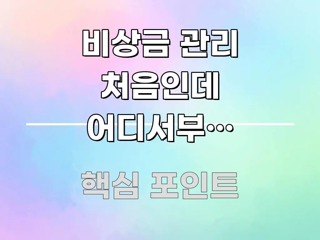 비상금 관리 처음인데 어디서부터 시작해야 할까? | 주요 흐름을 설명한 미니멀 블로그 썸네일 - 내용 요약을 위한 이미지