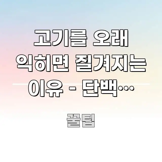 고기를 오래 익히면 질겨지는 이유 – 단백질 수축 효율적으로 구성된 미니멀 블로그 썸네일 - 활용 예시 이미지