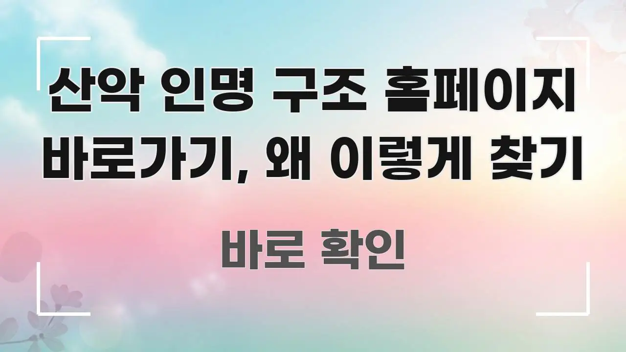 산악 인명 구조 홈페이지 바로가기, 왜 이렇게 찾기 꼭 알아야 할 정보를 담은 심플 타이포그래피 표지 - 독자 이해를 위한 이미지