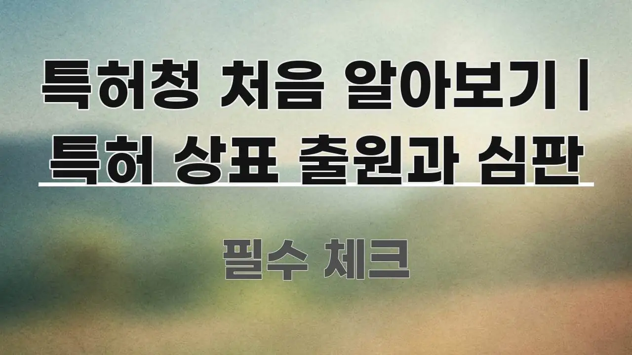 특허청 처음 알아보기 | 특허 상표 출원과 심판 명확하게 정리된 가독성 높은 정보 이미지 - 설명을 돕는 이미지