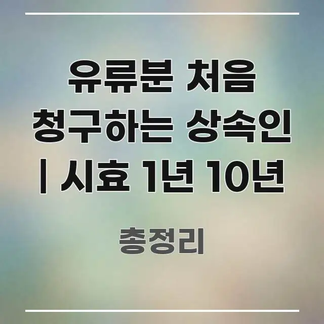 유류분 처음 청구하는 상속인 | 시효 1년 10년 효율적으로 구성된 읽기 좋은 정보 카드 - 본문 내용과 연관된 이미지