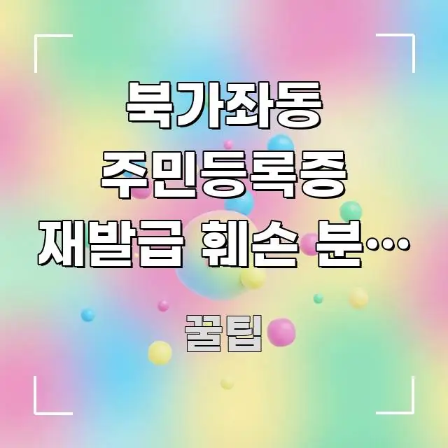 북가좌동 주민등록증 재발급 훼손 분실 절차 다른가요 | 한 번에 이해되는 텍스트 기반 블로그 이미지 - 글 흐름을 돕는 시각 자료