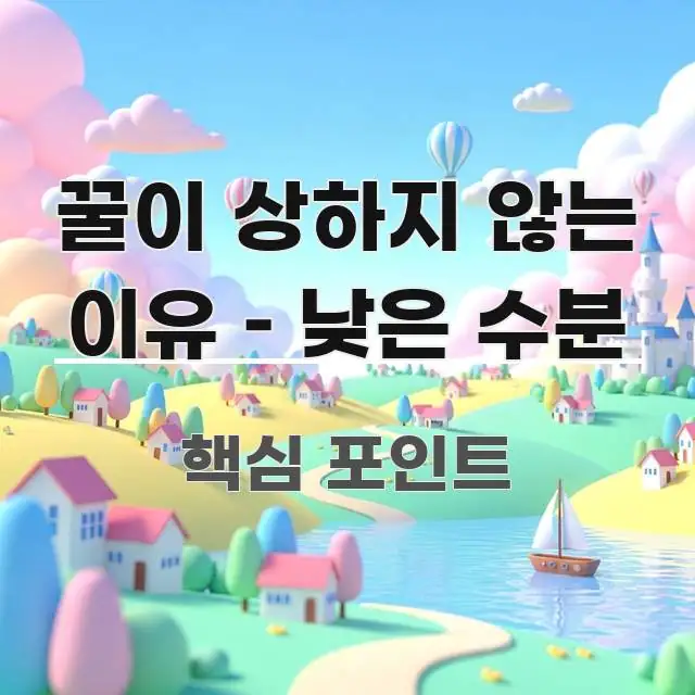 꿀이 상하지 않는 이유 – 낮은 수분 핵심 키워드 중심의 블로그 섹션 구분 이미지 - 본문 내용과 연관된 이미지