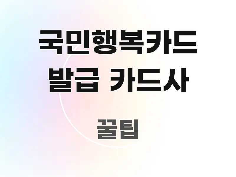 국민행복카드 발급 카드사 중요 내용만 뽑은 읽기 좋은 정보 카드 - 가독성을 높이는 이미지