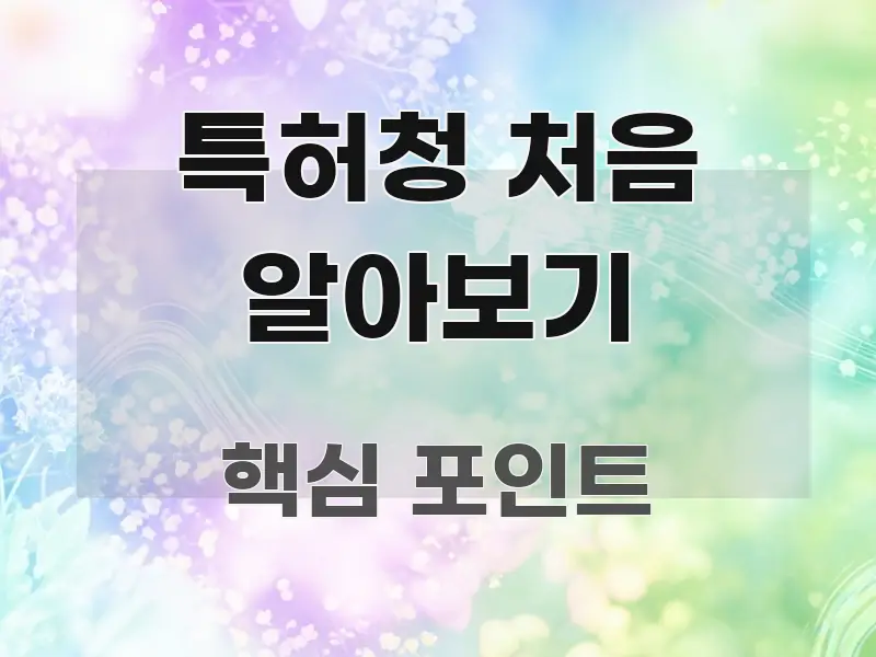 특허청 처음 알아보기 핵심만 담은 텍스트 중심 디자인 표지 - 독자 이해를 위한 이미지
