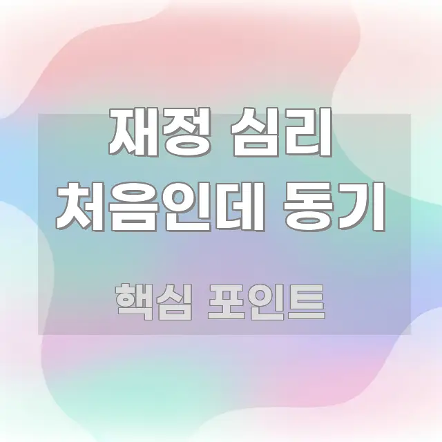 재정 심리 처음인데 동기 정보 이미지 재정 심리 처음인데 동기 한눈에 들어오는 카드뉴스 스타일 이미지 - 독자 이해를 위한 이미지