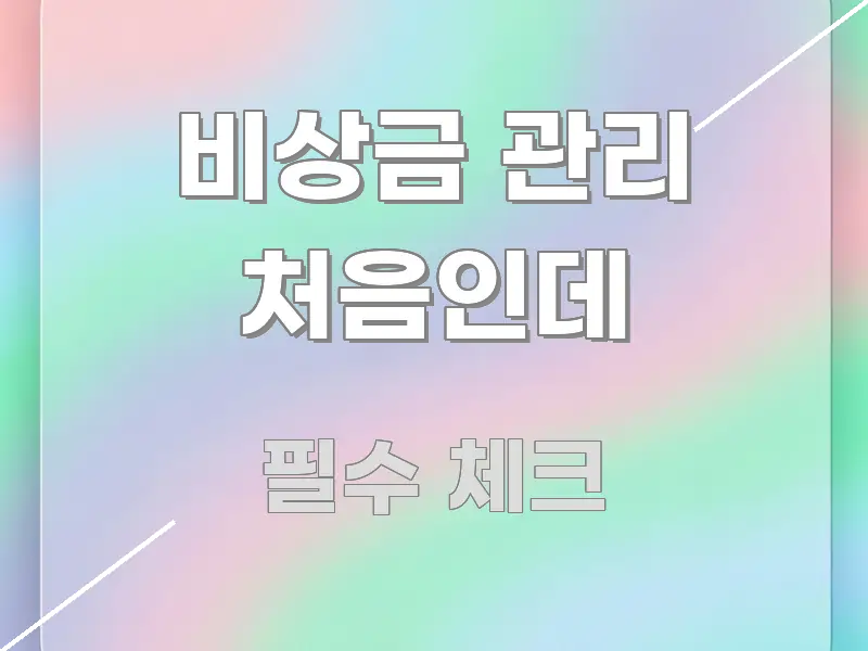 비상금 관리 처음인데 정보 이미지 비상금 관리 처음인데 구조적으로 정리된 핵심 요약 디자인 카드 - 본문 내용과 연관된 이미지