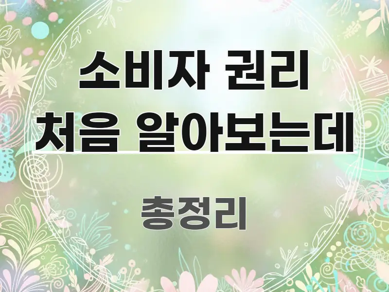 소비자 권리 처음 알아보는데 핵심만 담은 깔끔한 인포그래픽 표지 - 가독성을 높이는 이미지