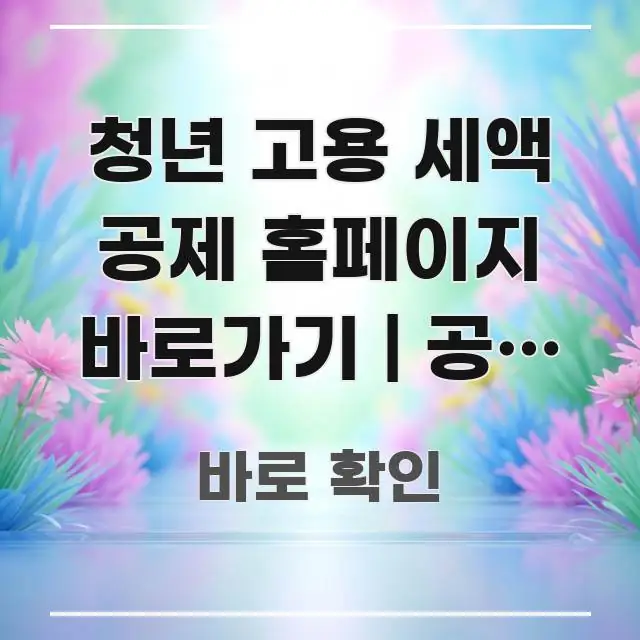 청년 고용 세액 공제 홈페이지 바로가기 | 공식 주소 실용적으로 정리한 정보 요약 포스터 - 활용 예시 이미지