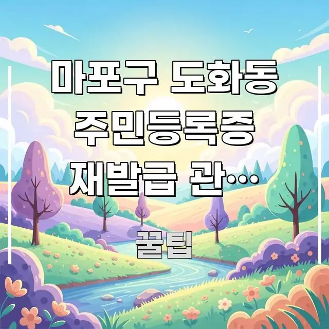 마포구 도화동 주민등록증 재발급 관할 주민센터 이해하기 쉬운 정보 정리 카드 이미지