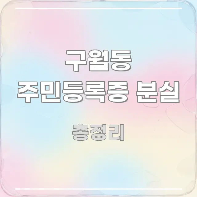 구월동 주민등록증 분실 정보 이미지 구월동 주민등록증 분실 스마트하게 정리된 모던 카드뉴스 디자인 - 참고용 이미지