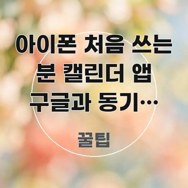아이폰 처음 쓰는 분 캘린더 앱 구글과 동기화 설정하는 구조적으로 정리된 모던 카드뉴스 디자인 - 참고용 이미지