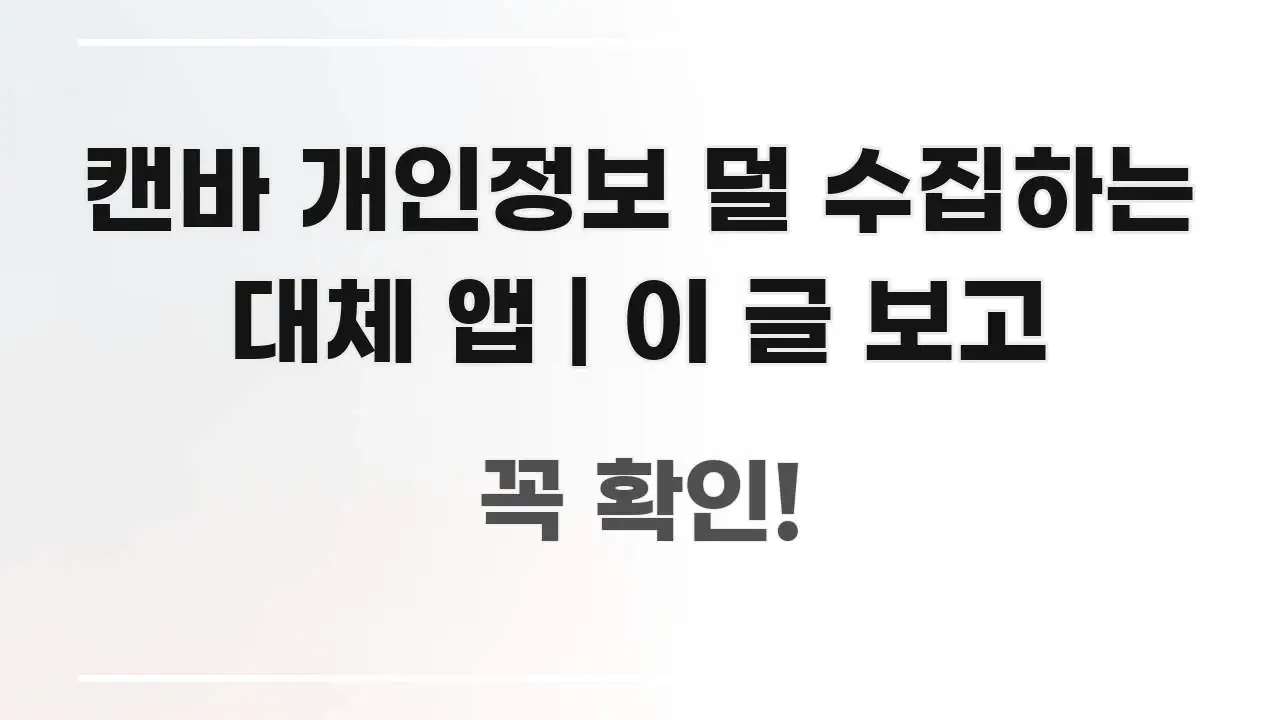 캔바 개인정보 덜 수집하는 대체 앱 | 이 글 보고 간결하고 명료한 블로그 섹션 구분 이미지 - 가독성을 높이는 이미지