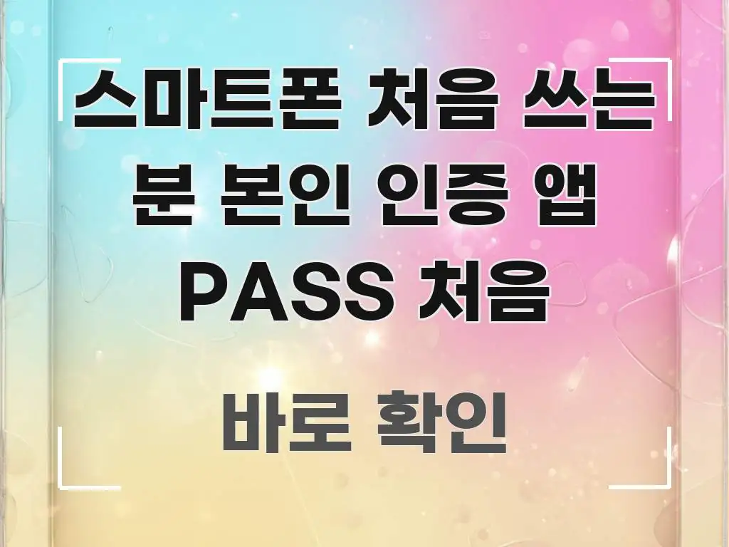 스마트폰 처음 쓰는 분 본인 인증 앱 PASS 처음 이해하기 쉬운 정보 요약 포스터