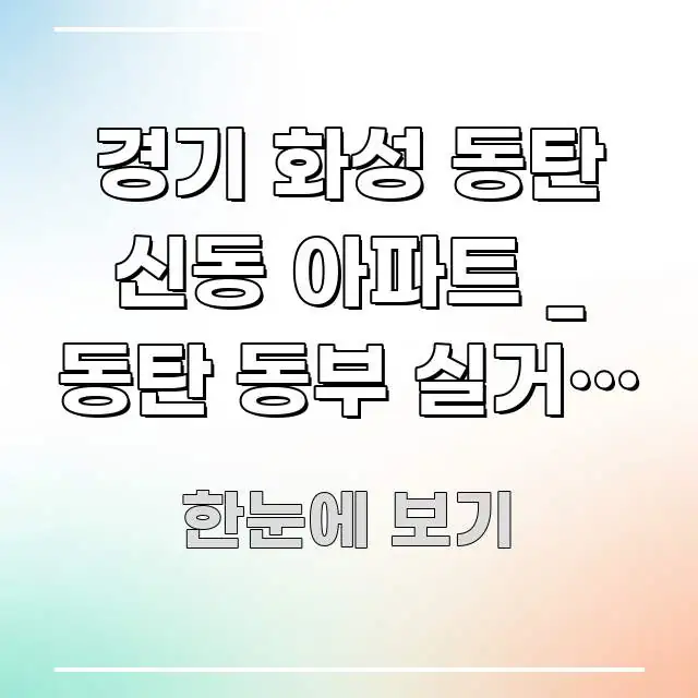 경기 화성 동탄 신동 아파트 _ 동탄 동부 실거주 교통 핵심 정보 중심의 텍스트 기반 블로그 이미지 - 설명을 돕는 이미지