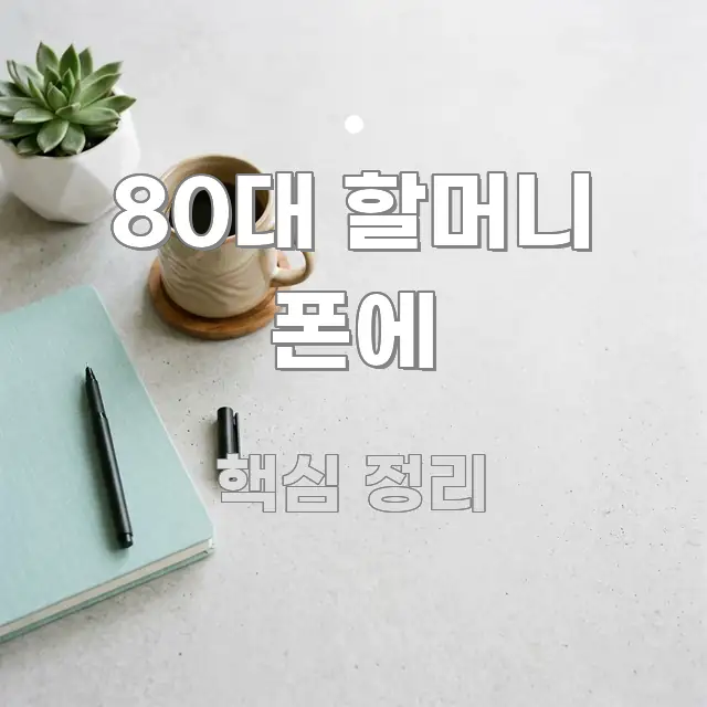 80대 할머니 폰에 정보 이미지 80대 할머니 폰에 가독성 높게 정리한 심플 타이포그래피 표지