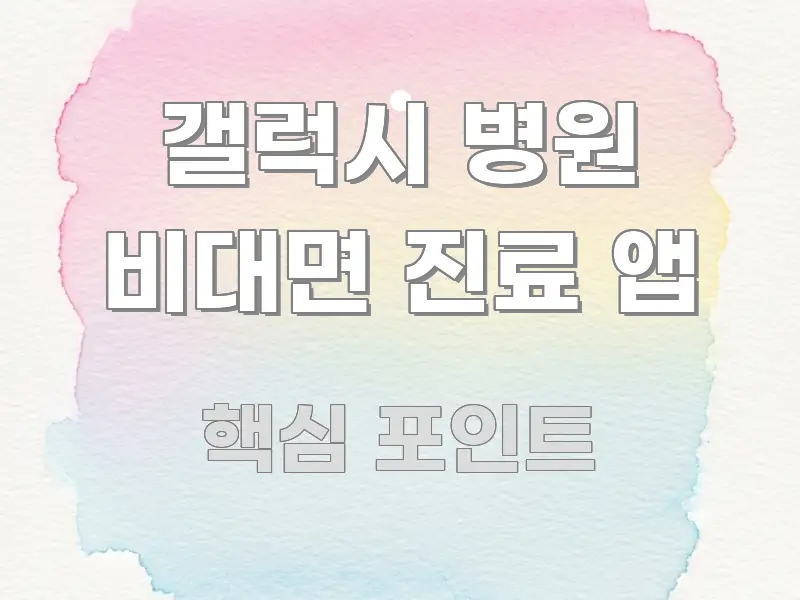 갤럭시 병원 비대면 진료 앱 요점만 뽑아낸 정보 전달형 표지 이미지 - 내용 요약을 위한 이미지