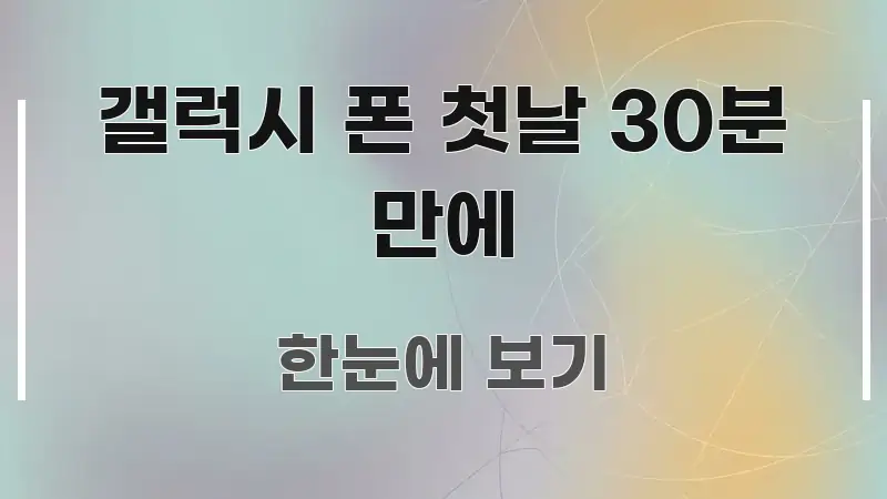 갤럭시 폰 첫날 30분 만에 정보 이미지 갤럭시 폰 첫날 30분 만에 쉽게 따라할 수 있는 콘텐츠 요약 표지 이미지 - 가독성을 높이는 이미지