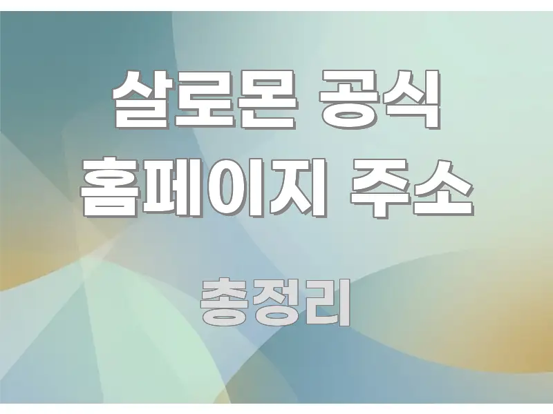 살로몬 공식 홈페이지 주소 정보 이미지 살로몬 공식 홈페이지 주소 쉽게 읽히는 가독성 높은 정보 이미지 - 내용 요약을 위한 이미지